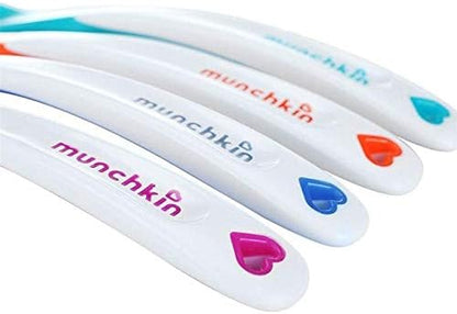 BPA free polypropylene soft tip baby spoons in vibrant colors for gentle infant weaning