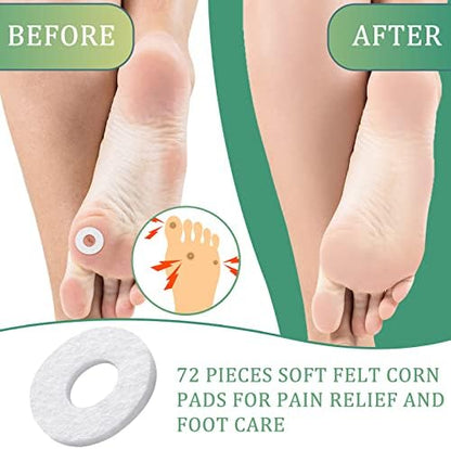 Durable felt foot protectors for men and women to prevent shoe friction and blisters.
