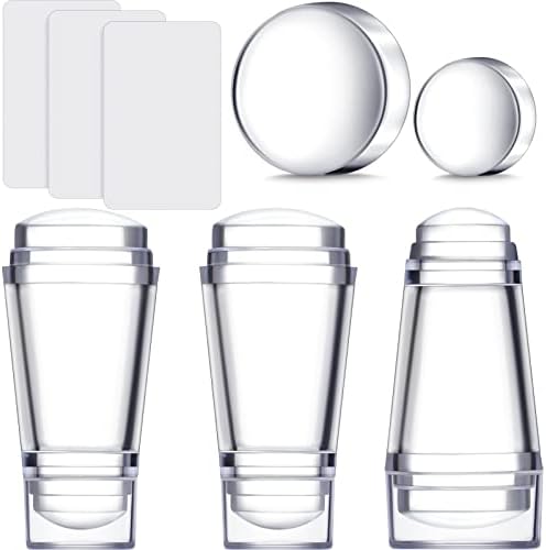 Spakon 6 piece clear silicone nail art stamper kit front view