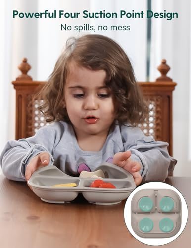 Babelio baby suction plates being used on high chair tray