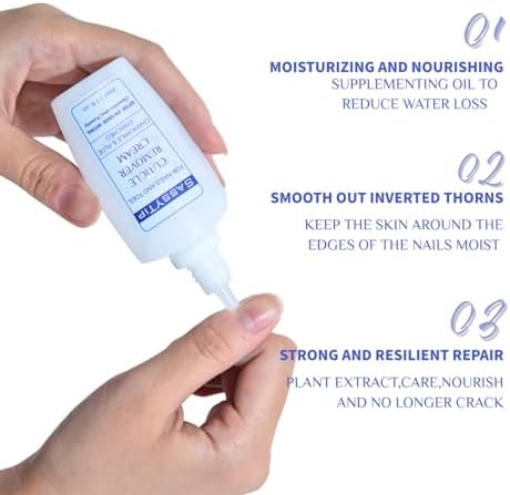 Cuticle softener gel being applied to fingernails
