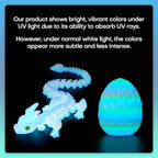 Glow in the dark mystery creature toy coiling smoothly around a threaded plastic container lid