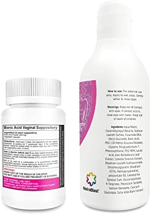 NutraBlast So Fresh and Clean 10 fluid ounce feminine wash with aloe vera and prebiotics.