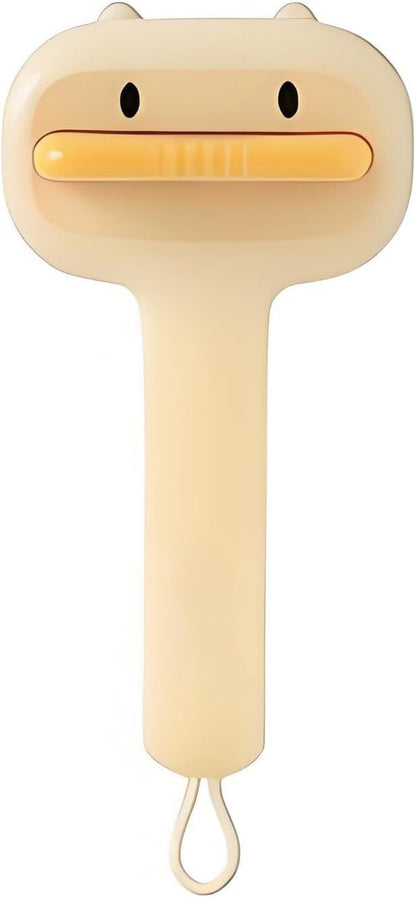 Close up of soft rounded tips on the pet slicker brush for gentle massage.