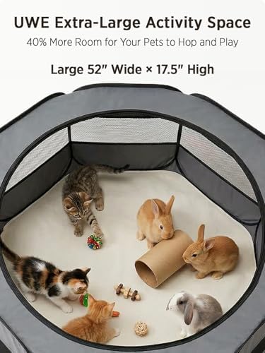 UWE portable pet playpen folded in carry bag
