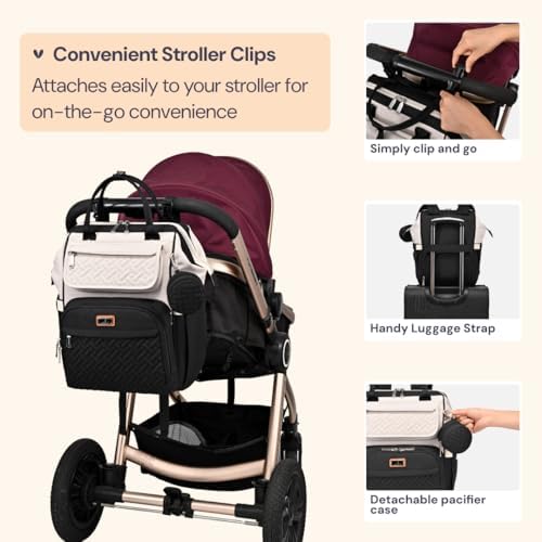 BabbleRoo unisex travel backpack showing padded shoulder straps and back panel