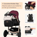 BabbleRoo unisex travel backpack showing padded shoulder straps and back panel