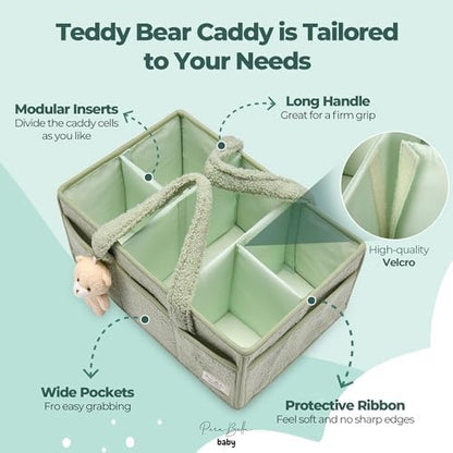 PeraBella nursery storage basket with teddy bear charm