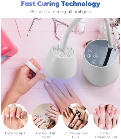 DAQVQ dual light source manicure lamp demonstrating the automatic infrared sensor feature.