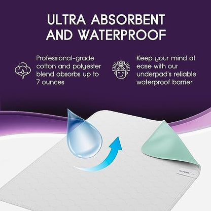 Four pack arrangement of the reusable bed pads for senior care and pet training
