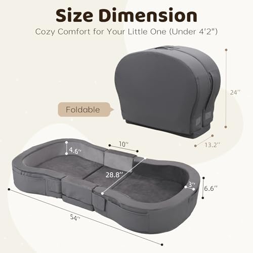 ENITYA lightweight toddler bed mattress converted into a play sofa