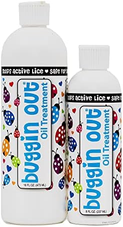 Close up of 16 ounce Buggin Out professional grade lice solution