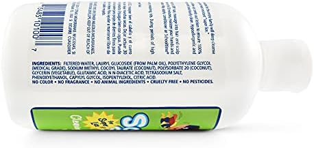 Back label of Schooltime shampoo showing non toxic ingredients for lice removal.