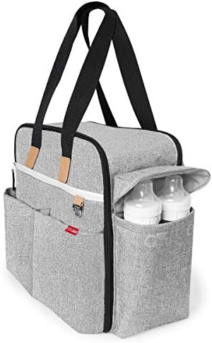 Rear view of Skip Hop Weekender bag showing luggage sleeve attachment