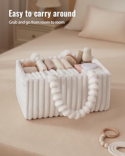 Blissful Diary diaper caddy held by sturdy handles for portability