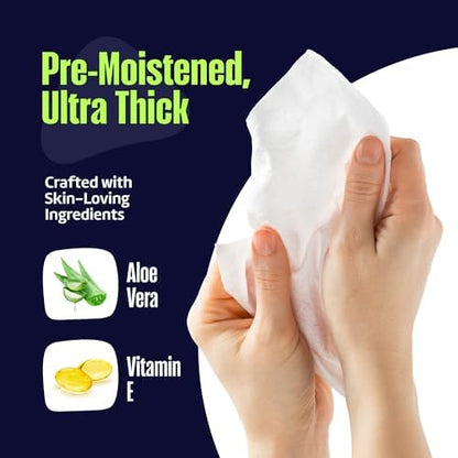 MedStar extra large disposable washcloths pack demonstrating the thick texture of the wipe.