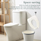 Underneath view of DEEZOMO travel toilet seat cover highlighting the anti-slip silicone pads
