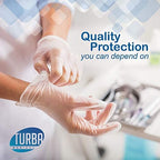 Authentic USA imported Turba vinyl gloves for sensitive skin.
