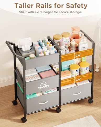 Full baby diaper storage station setup