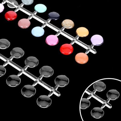 Professional nail polish organization with swatch dots