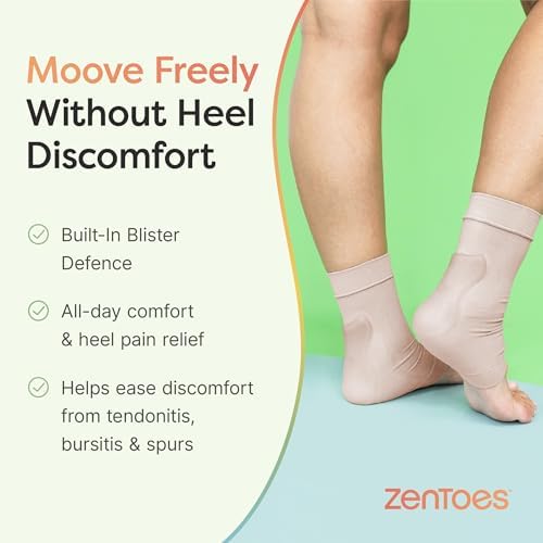 Unisex ZenToes compression sock being worn on a foot for tendonitis relief.