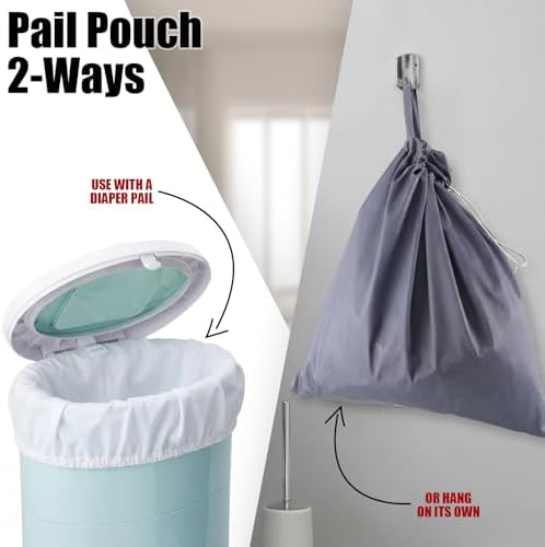 Folded reusable diaper pail liners showing compact design