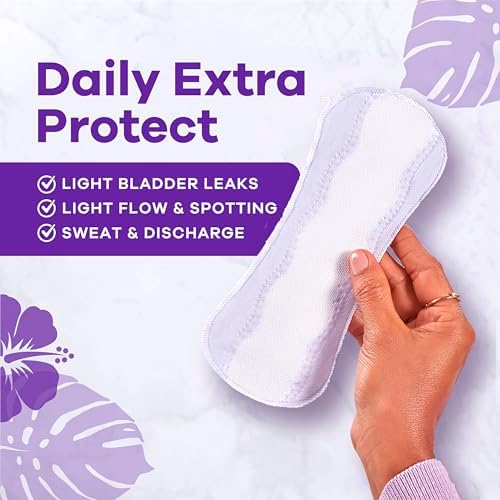 Side view of Always Daily Extra Protect 4-pack bundle showing extra long length.