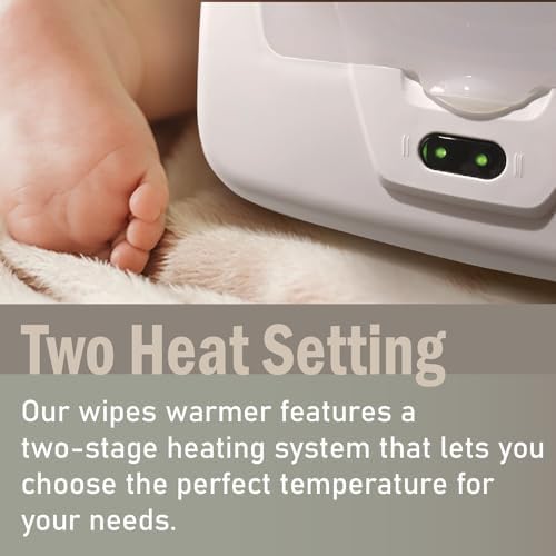 Gogo Pure baby wipe warmer with integrated LED lights turned on