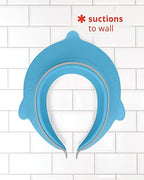 Skip Hop Moby Bath Visor hanging on bathroom wall with suction cup