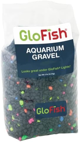 GloFish black gravel texture with fluorescent colored accents