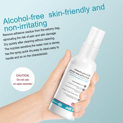 No sting medical adhesive spray for sensitive skin ostomy care.