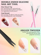 Components of Yoovr press on nail painting kit including tape