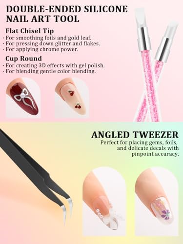 Components of Yoovr press on nail painting kit including tape