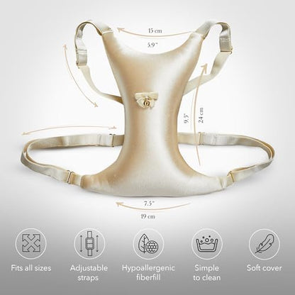 Intimia breast pillow showing adjustable comfort straps
