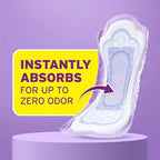 Poise four drop incontinence pads highlighting the curve-shaped comfort design