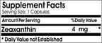 Naturetition Supplements Zeaxanthin 4mg capsule supplement label details