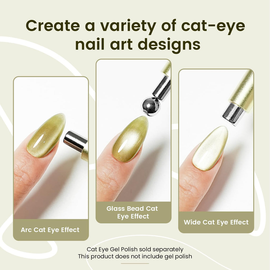 Jodsone cat eye magnet tool demonstrating magnetic pull on gel polish