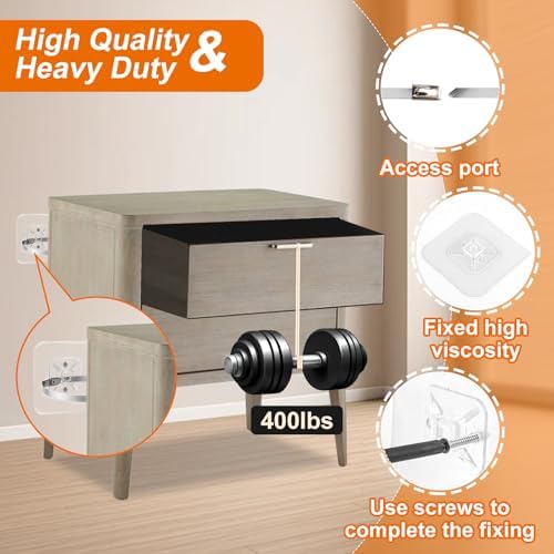Packaging box of Wrichear baby proofing safety equipment with included screws and adhesive mounting options.