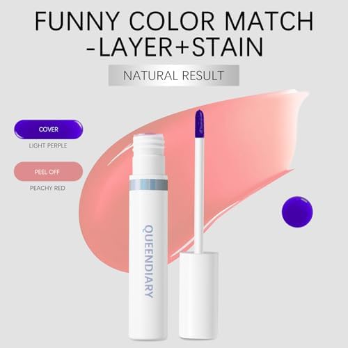 QueenDiary lip stain peel off lip gloss all day long lasting Waterproof and Transferproof lip tint - matte finish peel off lip liner (06#Natural) - Image 3