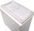 Delta Children baby changing pad showing contoured sides and safety harness