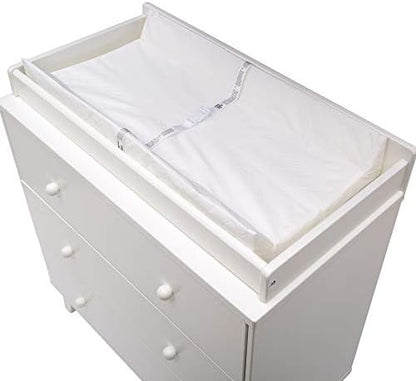 Side profile of Delta Children changing pad with safety straps