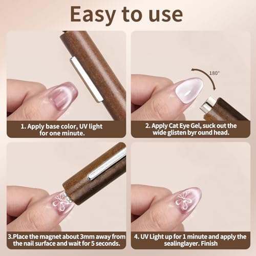 Professional cat eye nail art design created with Serplex