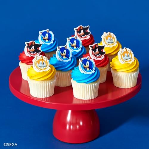 Sonic the Hedgehog Tails and Shadow plastic cake topper rings