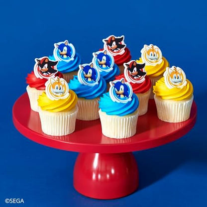 Sonic the Hedgehog Tails and Shadow plastic cake topper rings