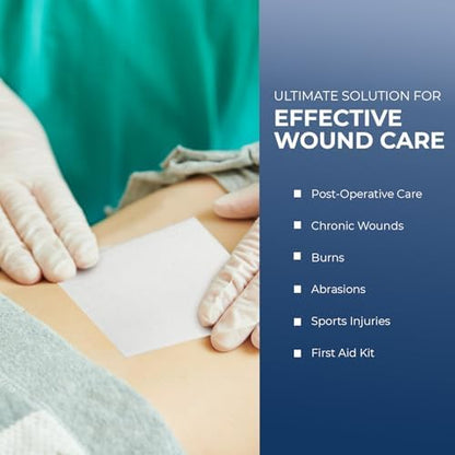 Latex free highly absorbent cotton medical pads for post surgical incision care