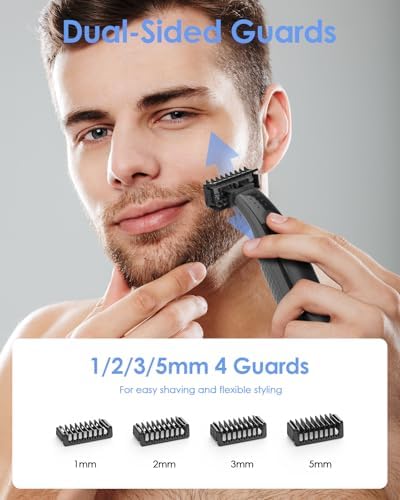 Premium replacement trimmer guards in one two three and five millimeter sizes arranged neatly