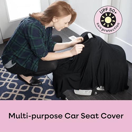 Bamboobies nursing cover used as car seat canopy