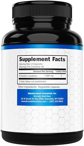 Dorado Nutrition NAC bottle showing 1000mg potency