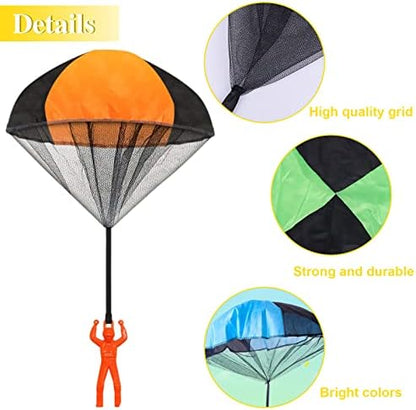 Step by step demonstration of rolling the stringless parachute toy for high tossing.