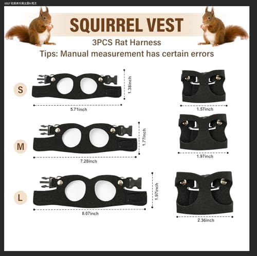 Side view of the soft leather walking vest for squirrels and chinchillas